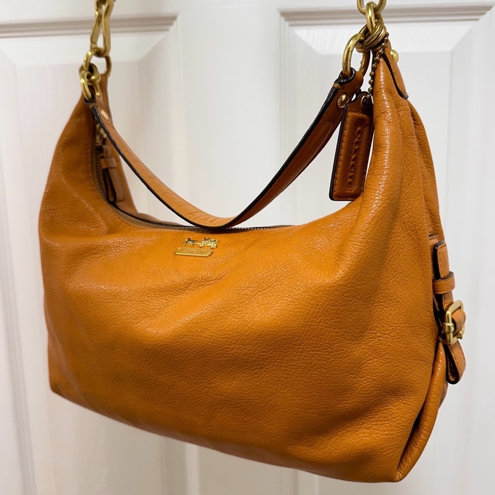 Coach Christie Hobo Camel Mustard Brown Leather - Picture 7 of 14